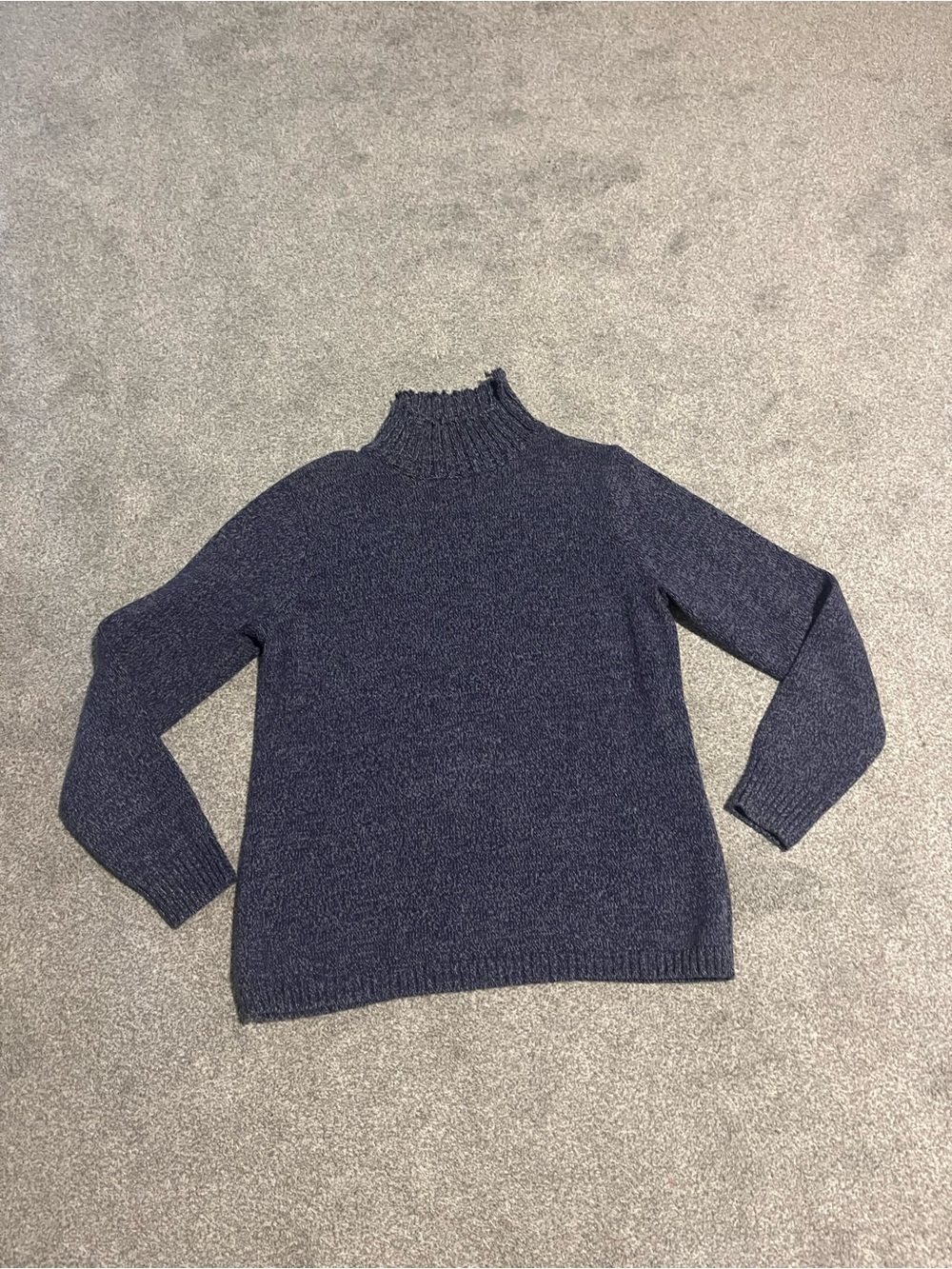 L.L. Bean Navy Mock Turtleneck Sweater